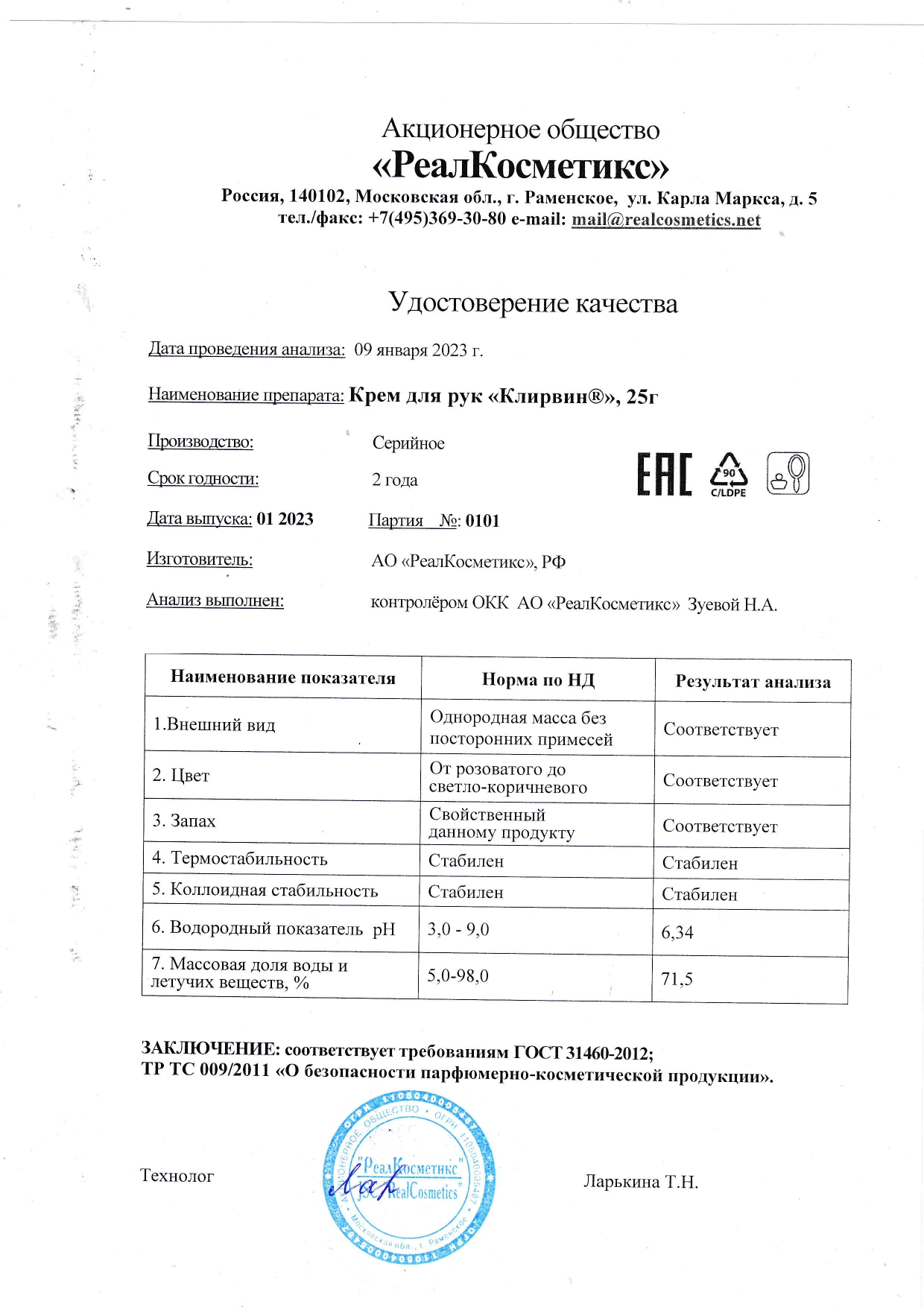 Паспорт №0120230101
